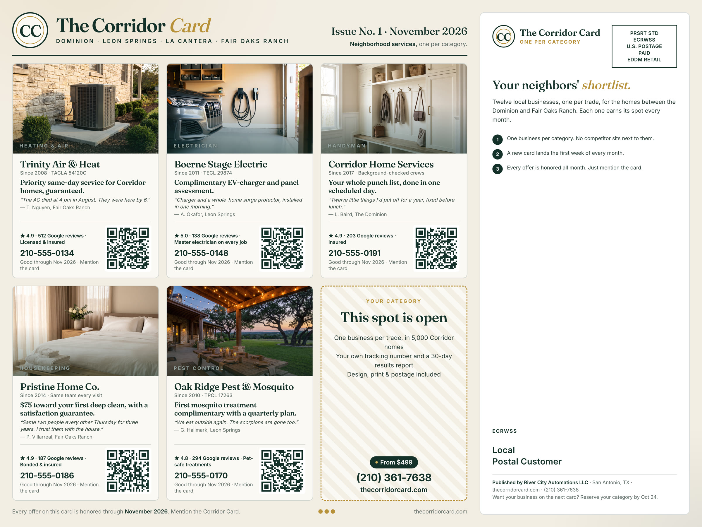The Corridor Card, back